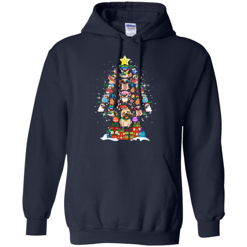 Merry Christmas Pitbull Tree Funny Gift Lover Dog Tee Shirts CustomCat