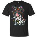 Mexican Festival Pitbull Bone Colorful Pattern Skull Funny Gift Lover Dog Tee Shirt CustomCat