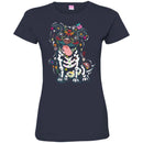 Mexican Festival Pitbull Bone Colorful Pattern Skull Funny Gift Lover Dog Tee Shirt CustomCat