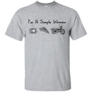 Motocross T Shirt I'm A Simple Woman Coffee Pizza Motocross Shirts CustomCat