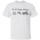 Motocross T Shirt I'm A Simple Woman Coffee Pizza Motocross Shirts CustomCat