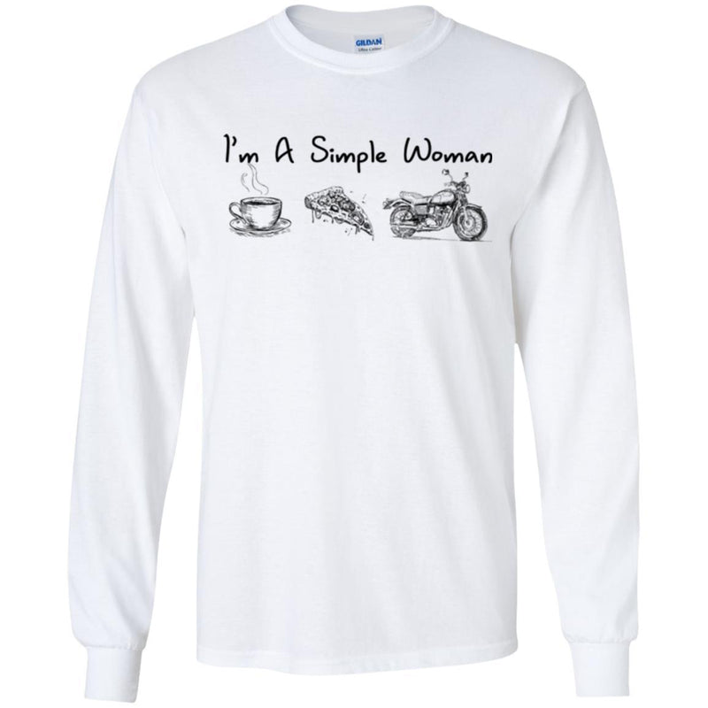 Motocross T Shirt I'm A Simple Woman Coffee Pizza Motocross Shirts CustomCat