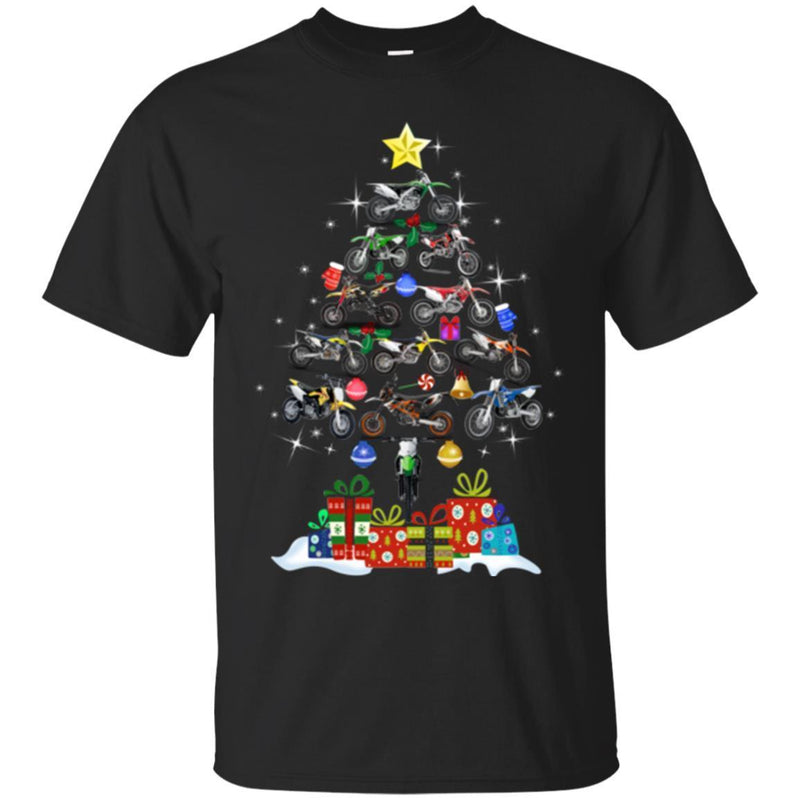 Motocross T Shirt Merry Christmas Motocross Tree Funny Gifts T Shirts CustomCat