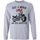 Motorcycle T-Shirt Just A Woman Who Loves Motorcycle Gitf Tees Shirt CustomCat