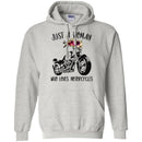 Motorcycle T-Shirt Just A Woman Who Loves Motorcycle Gitf Tees Shirt CustomCat
