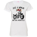 Motorcycle T-Shirt Just A Woman Who Loves Motorcycle Gitf Tees Shirt CustomCat