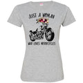 Motorcycle T-Shirt Just A Woman Who Loves Motorcycle Gitf Tees Shirt CustomCat