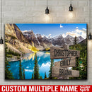 Mountain Range Color Personalized Multi-Names Premium Canvas Family - CANLA75 - CustomCat