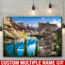 Mountain Range Color Personalized Multi-Names Premium Canvas Family - CANLA75 - CustomCat