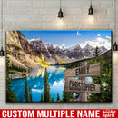 Mountain Range Color Personalized Multi-Names Premium Canvas Family - CANLA75 - CustomCat