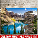 Mountain Range Color Personalized Multi-Names Premium Canvas Family - CANLA75 - CustomCat