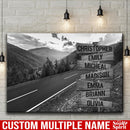 Mountain Range Road Multi Names Premium Canvas Crossroads Personalized Canvas Wall Art Black And White, Family Street Sign Family Name Art Family - CANLA75 - CustomCat