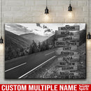 Mountain Range Road Multi Names Premium Canvas Crossroads Personalized Canvas Wall Art Black And White, Family Street Sign Family Name Art Family - CANLA75 - CustomCat