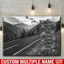 Mountain Range Road Multi Names Premium Canvas Crossroads Personalized Canvas Wall Art Black And White, Family Street Sign Family Name Art Family - CANLA75 - CustomCat