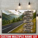 Mountain Range Road Multi Names Premium Canvas Crossroads Personalized Canvas Wall Art - Family Street Sign Family Name Art Canvas For Home Family - CANLA75 - CustomCat