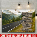Mountain Range Road Multi Names Premium Canvas Crossroads Personalized Canvas Wall Art - Family Street Sign Family Name Art Canvas For Home Family - CANLA75 - CustomCat