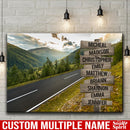 Mountain Range Road Multi Names Premium Canvas Crossroads Personalized Canvas Wall Art - Family Street Sign Family Name Art Canvas For Home Family - CANLA75 - CustomCat