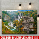 Mountain Range Trees Lake Multi Names Premium Canvas Crossroads Personalized Canvas Wall Art Black And White, Family Street Sign Family Family - CANLA75 - CustomCat