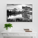 Mountain Range Trees Lake Multi Names Premium Canvas Crossroads Personalized Canvas Wall Art Black And White, Family Street Sign Family Family - CANLA75 - CustomCat
