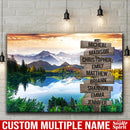 Mountain Range Trees Lake Multi Names Premium Canvas Crossroads Personalized Canvas Wall Art - Family Street Sign Family Name Art Canvas Family - CANLA75 - CustomCat