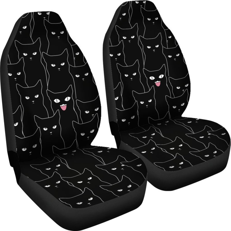 Multi Black Cats Car Seat Covers (Set Of 2) interestprint