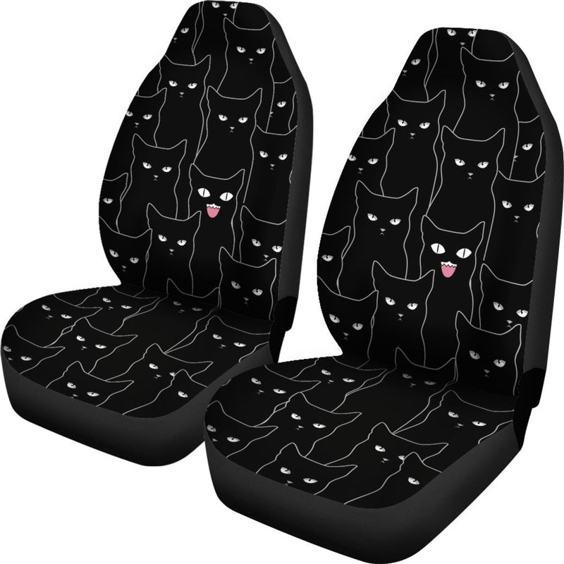 Multi Black Cats Car Seat Covers (Set Of 2) interestprint