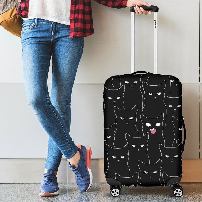 Multi Black Cats Luggage Cover interestprint