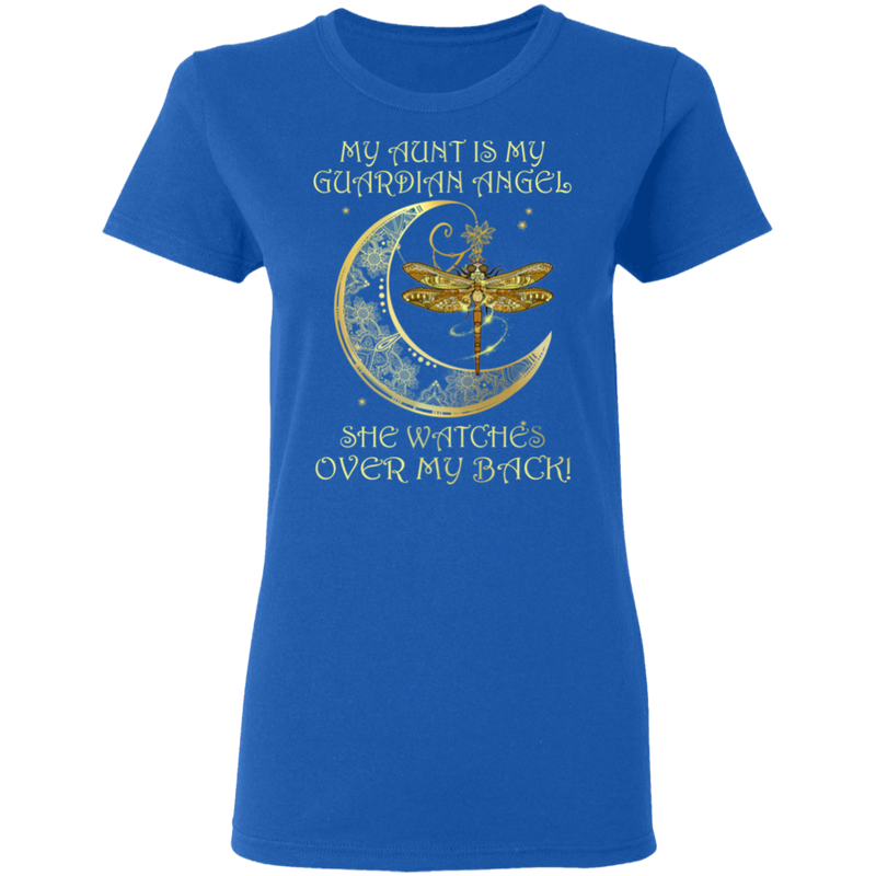My Aunt Is My Guardian Angel She Watches Over My Back Dragonfly Angel T-shirt CustomCat
