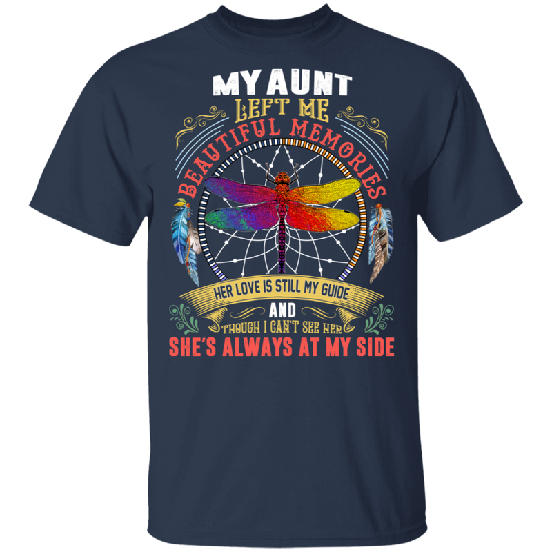 My Aunt Left Me Beautiful Memories Dragonfly Angel T-Shirt CustomCat