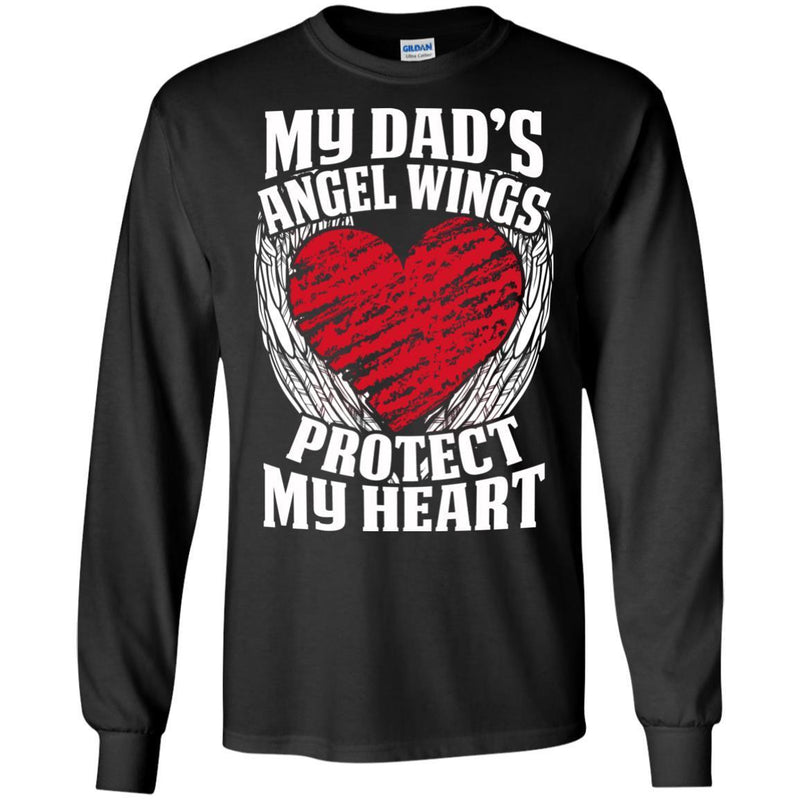 My Dad's Angel Wings Protect My Heart T-shirts CustomCat