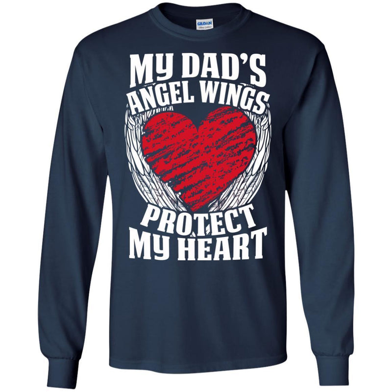 My Dad's Angel Wings Protect My Heart T-shirts CustomCat