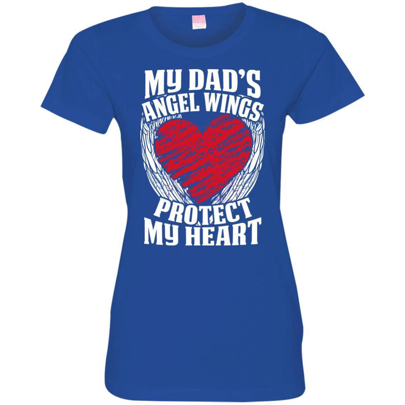 My Dad's Angel Wings Protect My Heart T-shirts CustomCat