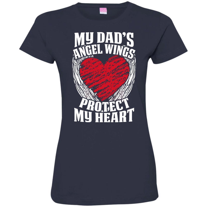 My Dad's Angel Wings Protect My Heart T-shirts CustomCat