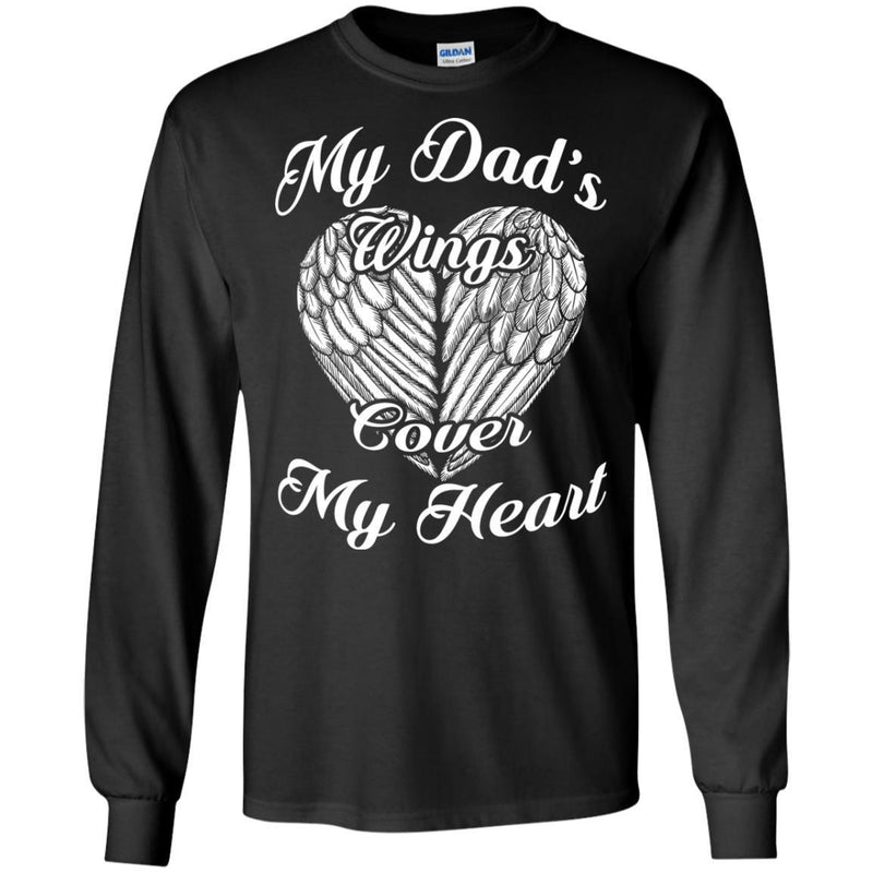 My Dad's Wings Cover My Heart T-shirts CustomCat