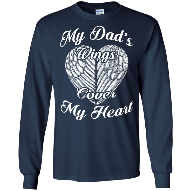 My Dad's Wings Cover My Heart T-shirts CustomCat