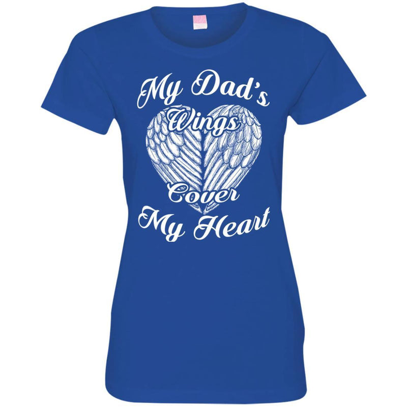 My Dad's Wings Cover My Heart T-shirts CustomCat