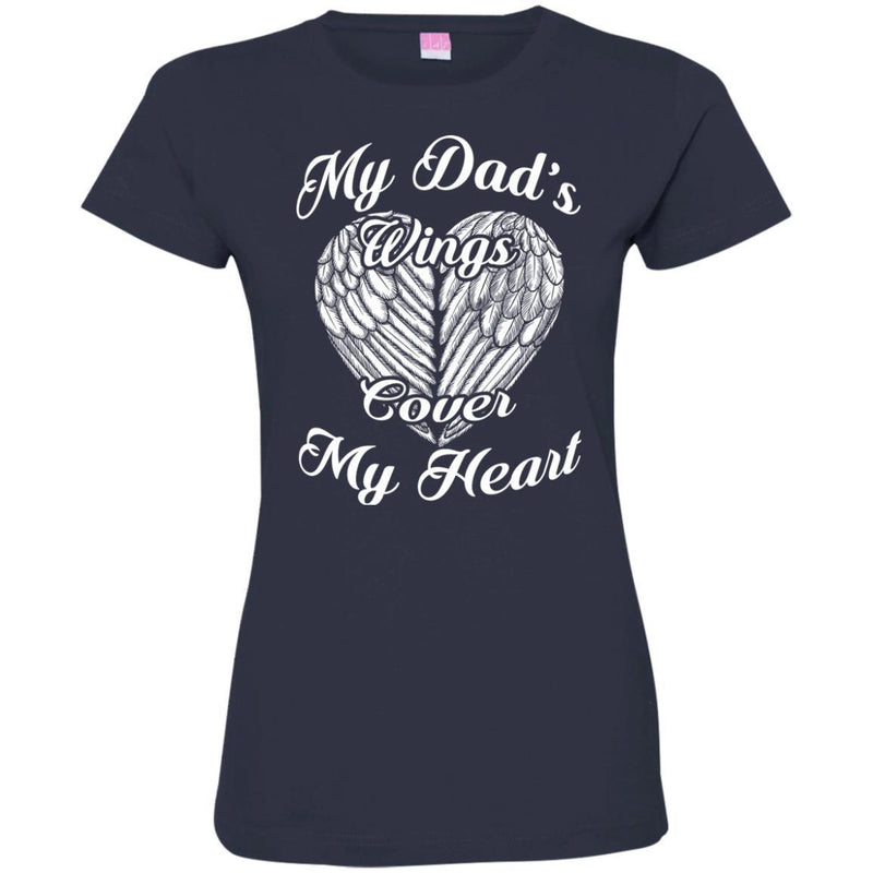 My Dad's Wings Cover My Heart T-shirts CustomCat