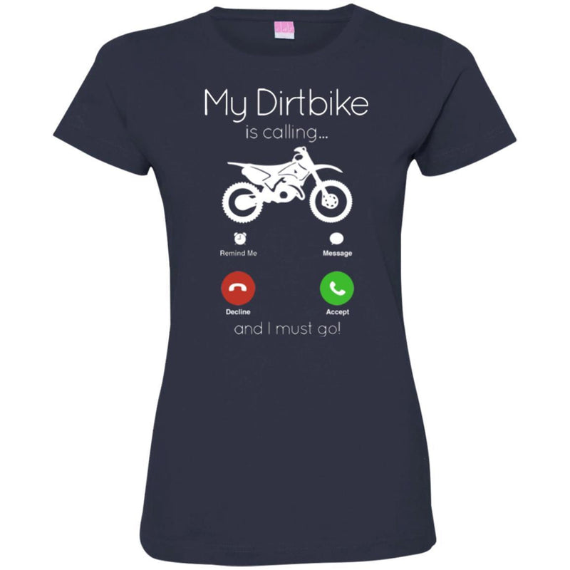 My Dirtbike Is Calling And I Must Go Funny Gifts Motocross T Shirts CustomCat