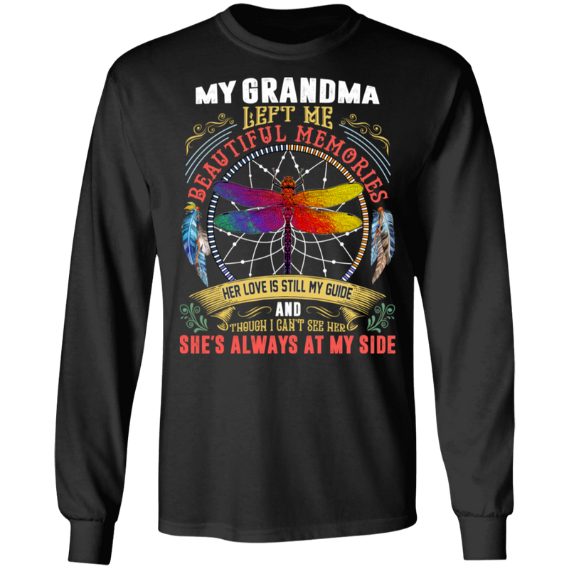 My Grandma Left Me Beautiful Memories Dragonfly Angel T-Shirt