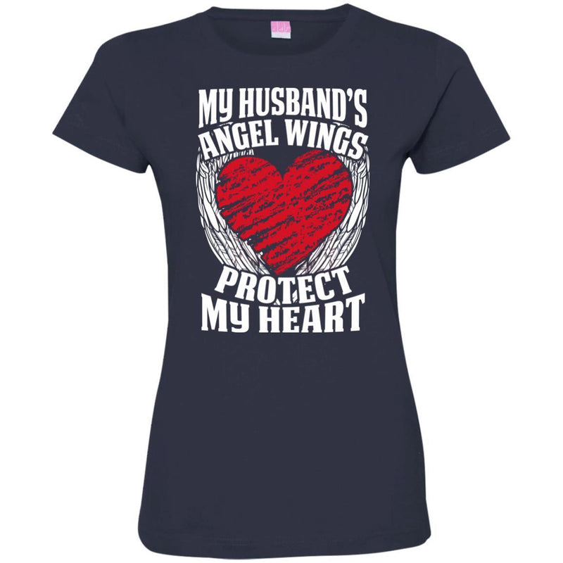 My Husband's Angel Wings Protect My Heart T-shirts CustomCat