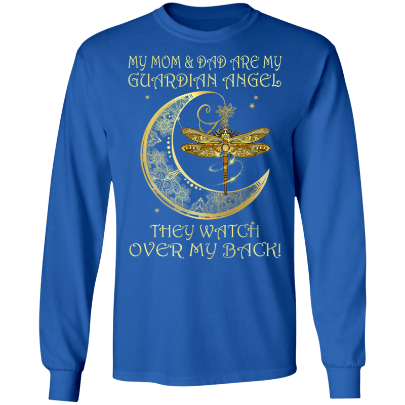 My Mom And Dad Is My Guardian Angel They Watch Over My Back Dragonfly Angel T-shirt CustomCat