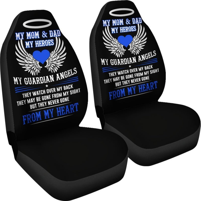 My Mom & Dad - My Hero - My Guardian Angel Car Seat Cover (Set Of 2)