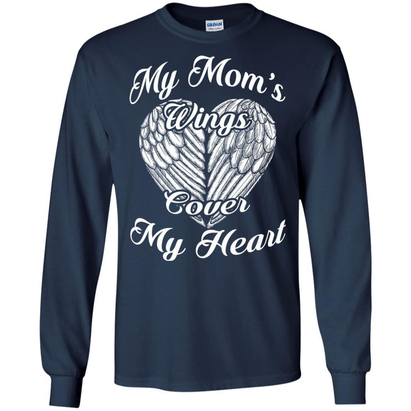 My Mom's Wings Cover My Heart Tshirts CustomCat