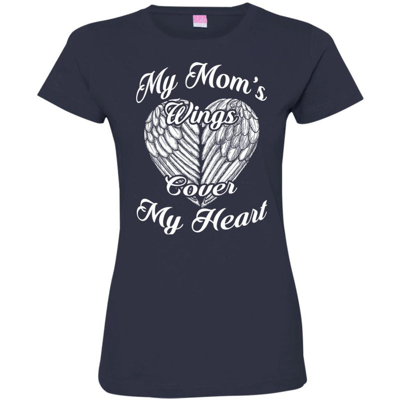 My Mom's Wings Cover My Heart Tshirts CustomCat