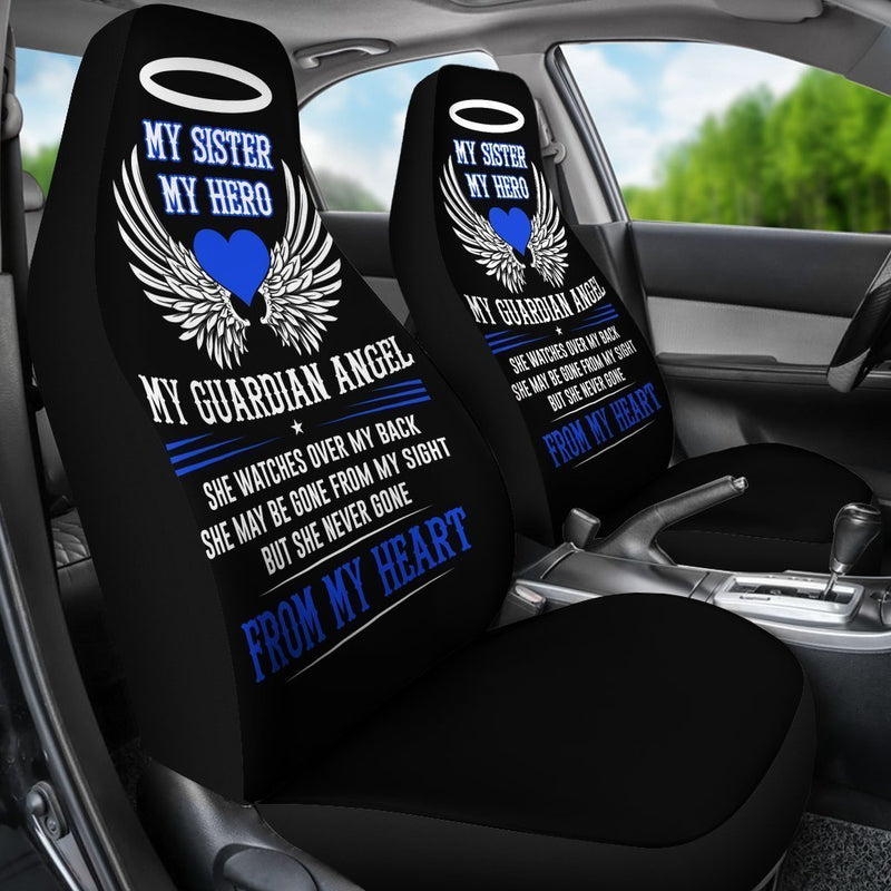 My Sister - My Hero - My Guardian Angel Car Seat Cover (Set Of 2)