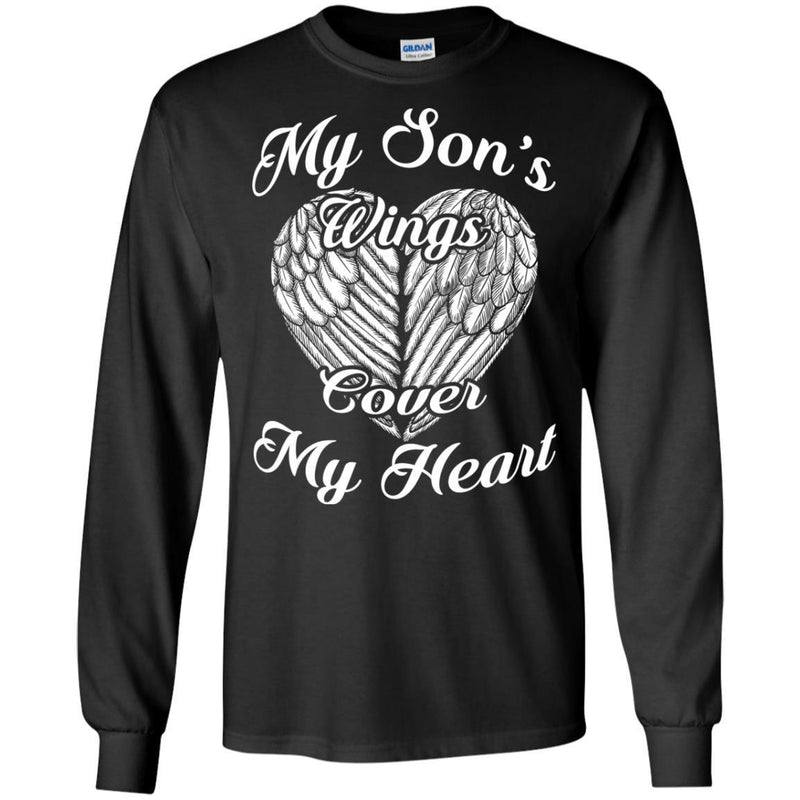 My Son's Wings Cover My Heart Tshirts CustomCat
