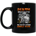 Navy Coffee Mug Death Smiles At All Of Us Only The Navy Veterans Smile Back Halloween 11oz - 15oz Black Mug