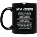 Navy Coffee Mug Navy Veteran To All My Shipmates Anchors AWeigh... 11oz - 15oz Black Mug