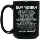 Navy Coffee Mug Navy Veteran To All My Shipmates Anchors AWeigh... 11oz - 15oz Black Mug