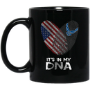 Navy Coffee Mug Veteran Fingerprints It's In My DNA Navy Veteran 11oz - 15oz Black Mug